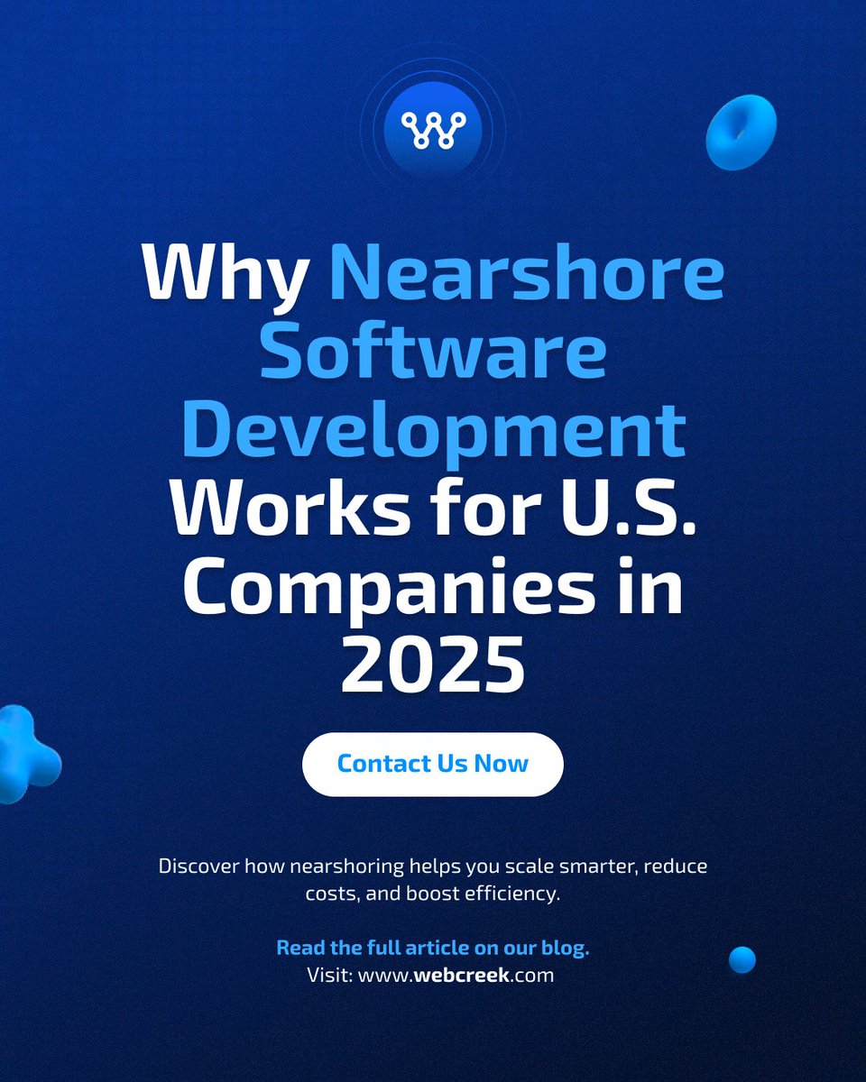 WebcreekTech's tweet image. Why Nearshore Software Development is the Winning Strategy for U.S. Companies in 2025 🌍💼
More and more U.S. businesses are choosing nearshore development to scale smarter, cut costs, and increase operational efficiency, all while working within similar time zones.
Ready to…