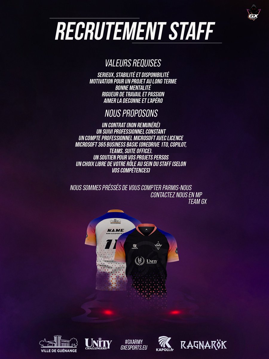 🌟 Team Gx recrute du staff !

Nous recherchons des personnes motivées, prêtes à partager leurs compétences et à participer à l’aventure.

Pas de rôle fixe, juste l’envie de contribuer et de faire avancer la team.

📩 Envie de nous rejoindre ? MP-nous !

#GXWIN #GXARMY