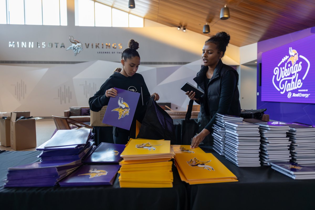 vikingsfdn's tweet photo. This Tuesday, Vikings staff packed 500 back-to-school kits! 

The kits will be distributed at our Vikings Table Back to School event at Northport Elementary. Each bag included notebooks, folders, pencils, and more — helping students gear up for a strong start to the school year💜 https://t.co/AyYJJwJtyM