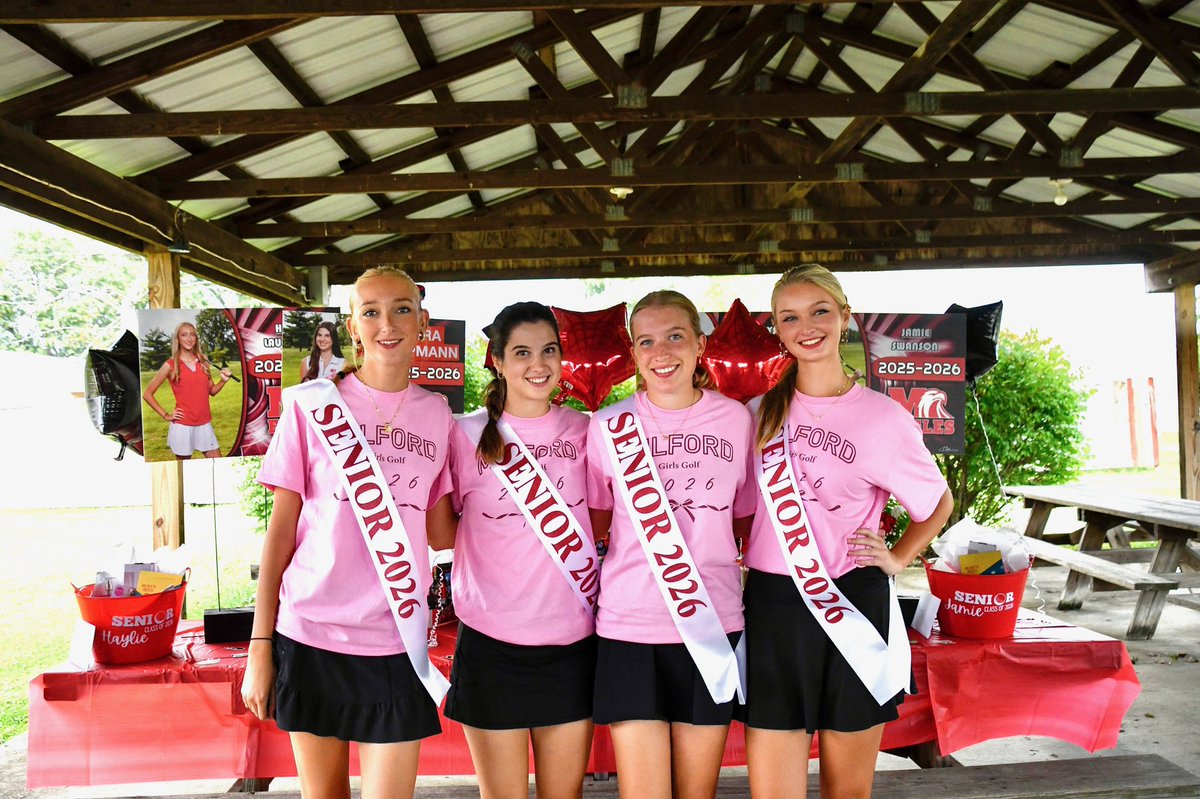 Had a wonderful day celebrating our seniors yesterday even though our last home match of the season was rained out. Addy, Cora, Haylie &amp; Jamie- thank you for everything you’ve done for Milford Golf. You all are truly amazing and we wish you the best in your bright futures!