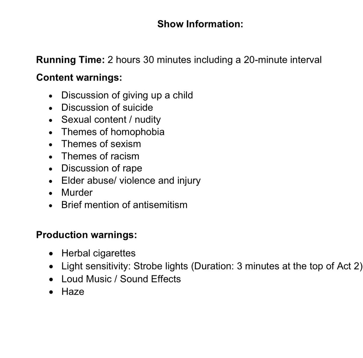 Show time .. theatre in the round 

With quite a few ‘content warnings’ 

Well it is a Joe Orton play from 1964 ..