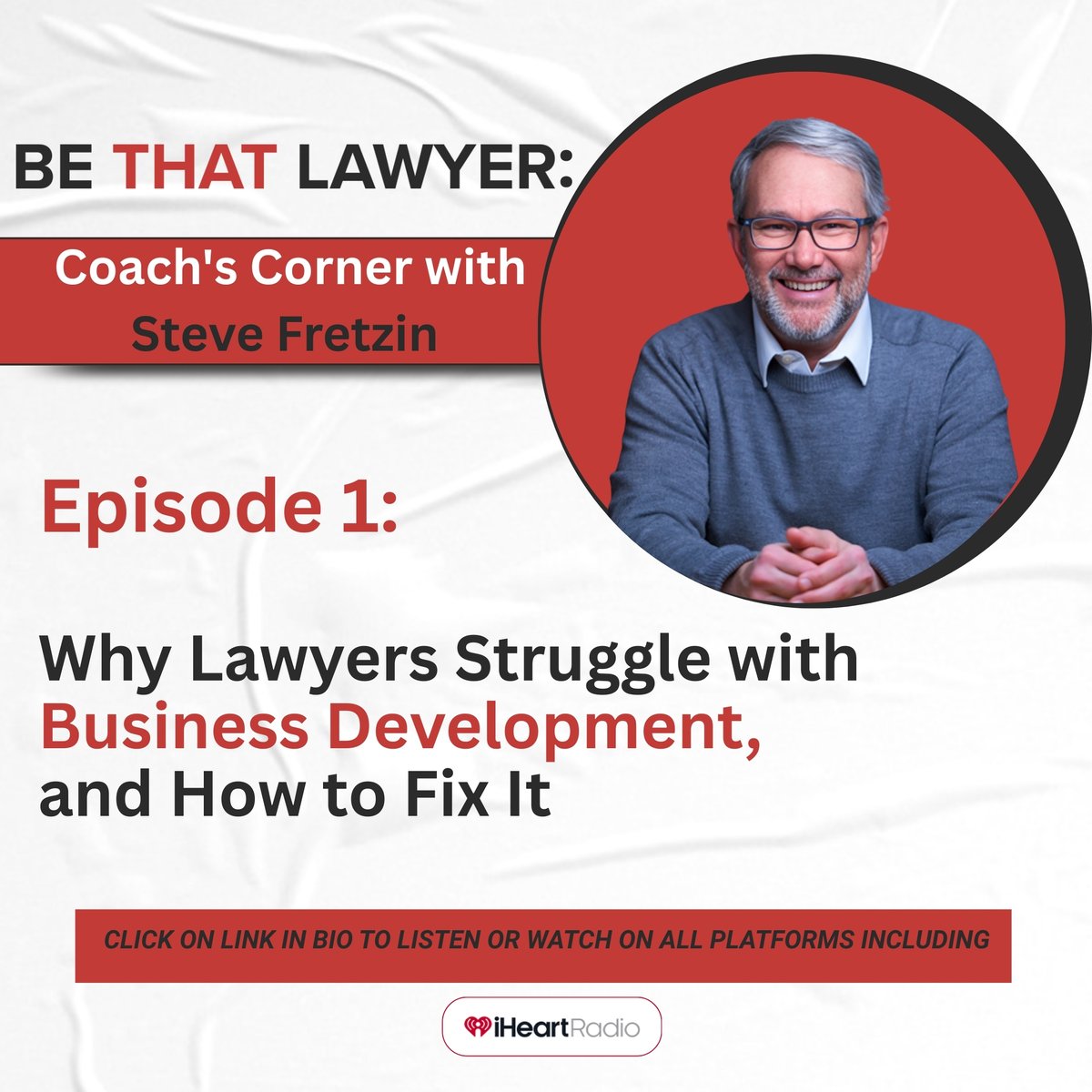 stevefretzin's tweet image. Are you overwhelmed with how to grow your law practice?

Click the bio link to watch the full episode.
bio.link/stevefretzin

#LawyerGrowth #LawPracticeManagement #LegalBusinessDevelopment