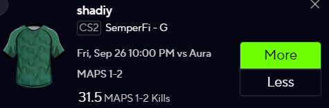 CS2Picks4U's tweet image. 🚨Prizepicks CS2 POTD🚨

🔥Record: 3-0🔥

🇱🇻Shadiy MORE 31.5 Kills Maps 1-2💣

🗒️SemperFi heavy favorites, last time they faced Shadiy dropped 47, strong projected maps, would need less then 40 rounds to hit this line 🗒️

❤️for more picks