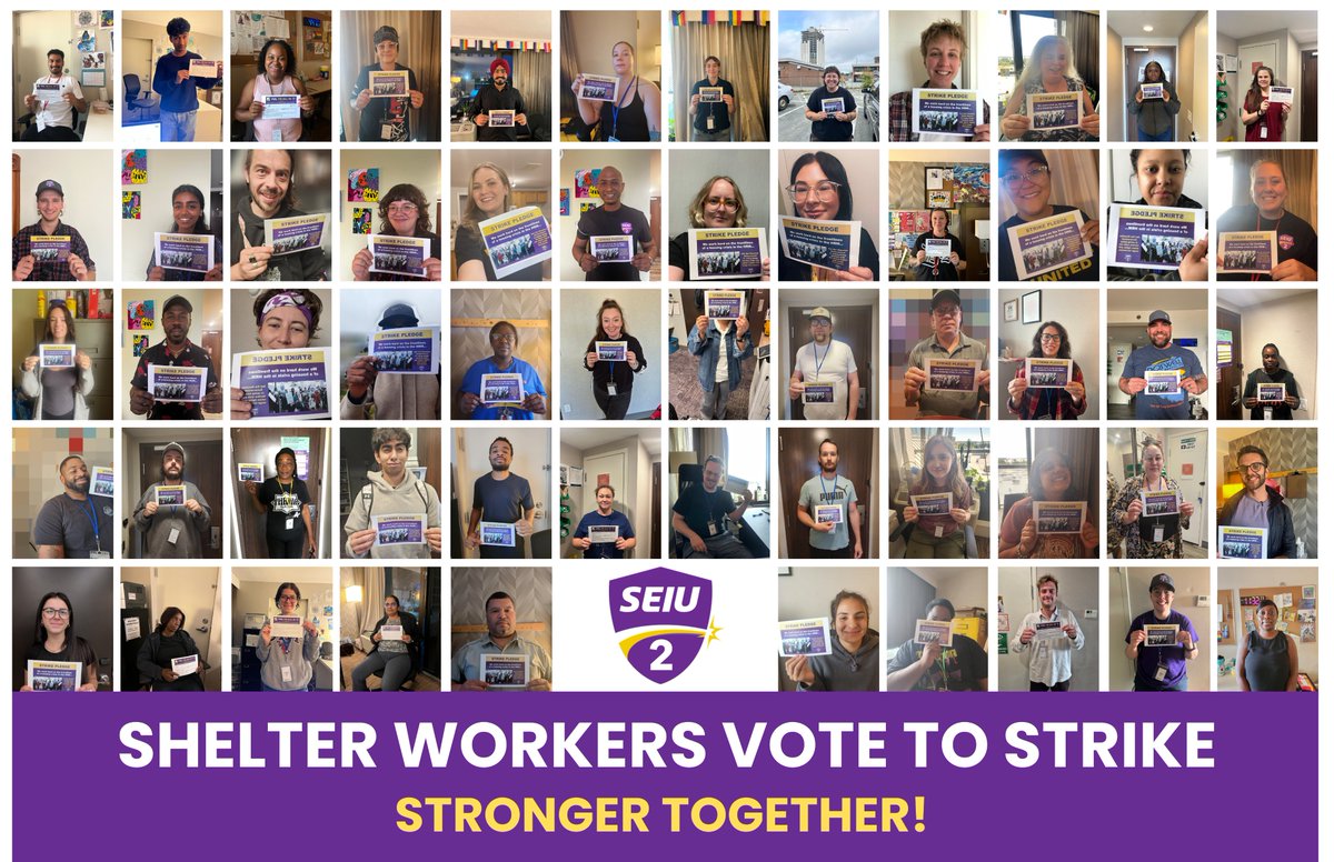 ❕We are pledging to strike❕

Workers at the largest shelter in Atlantic Canada have voted to strike. We need living wages, overnight premium pay, and sick days. Let’s get it!

#UnionStrong #StrongerTogether Cc: @halifaxlabour 

*Image description in alt text.