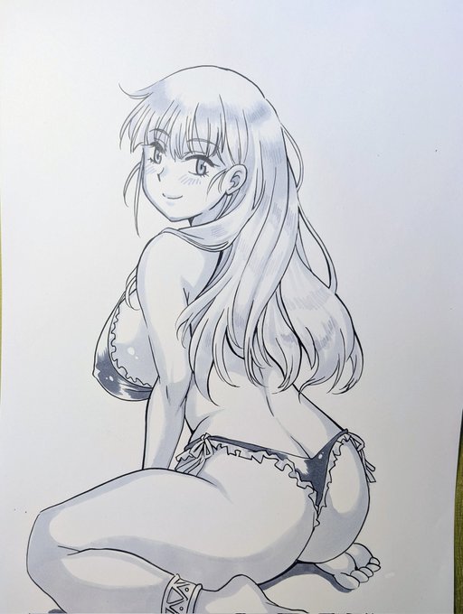 影入れ。モノクロイラストなんでコピックで。 