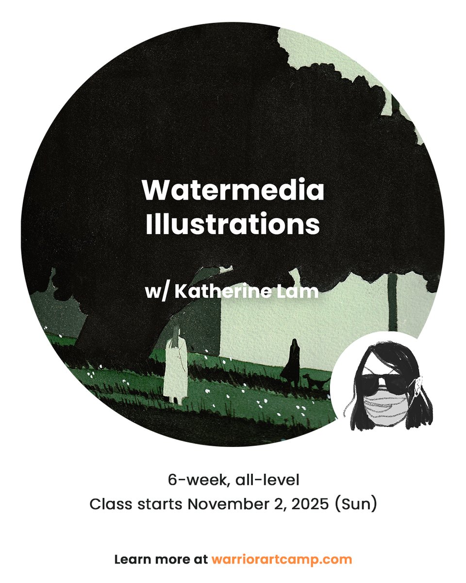 Last few spots left in Katherine Lam (<a href="/katherinelamart/">Katherine Lam</a>)'s Watermedia Illustrations starting in November 🥳

Katherine will teach the basic foundational techniques for selected watermedia (watercolor, gouache, liquid charcoal, ink)😍

Learn more &amp; register via our site!❤️