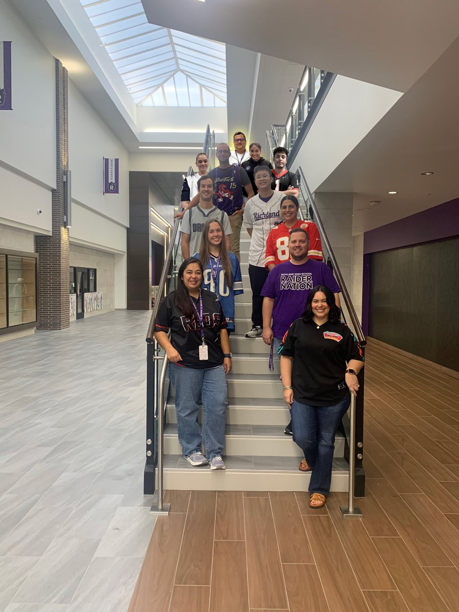 Sports fans or not, our CTE group knows how to show spirit! 💥
Jersey Day was a touchdown 🏈 with this crew! Proud to be part of a team that’s always learning, leading, and cheering each other on! 🙌
<a href="/RHSProsper/">Richland High School</a> <a href="/prosperCTE/">Prosper CTE</a>