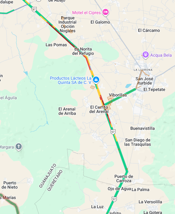 Buenas tardes, de su apoyo con información del motivo por el que hay tráfico en la carretera Querétaro San Luis por km 47 aprox

<a href="/CAPUFE/">CAPUFE</a> 
<a href="/088_GN/">088_GN</a> 
<a href="/GN_Carreteras/">Guardia Nacional Carreteras</a>