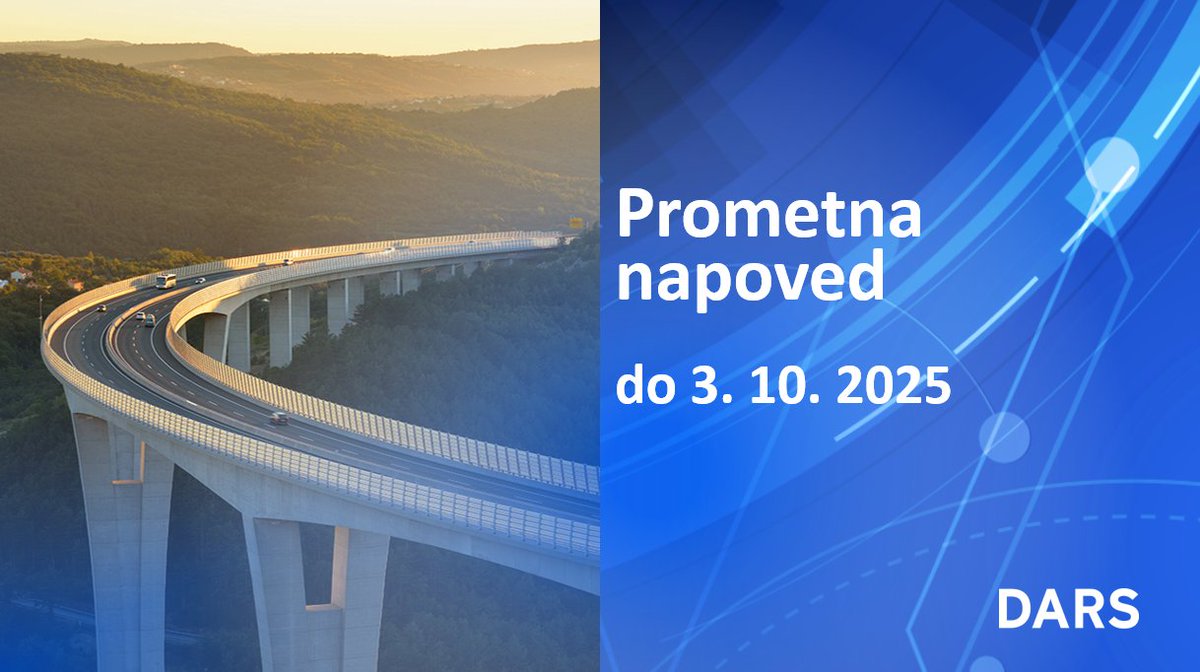 [PROMETNA NAPOVED] 🚧Na štajerski avtocesti A1 bo prihajalo do naslednjih prometnih sprememb:

🔷Odsek Blagovica  - Trojane
- V noči s petka, 26. septembra 2025, na soboto, 27. septembra 2025, bo med 23.00 in 3.00 zaprta avtocesta proti Mariboru zaradi postavitve portala.
- Ob