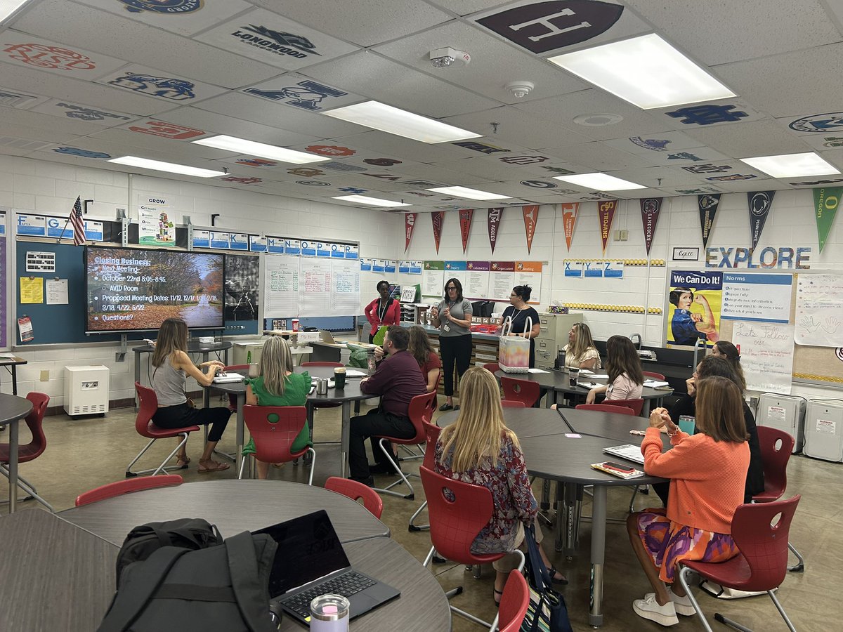 Outstanding AVID site team meeting yesterday! Thank you Dr.Washington, Mrs. O’Connor and Mrs. Willey for your guidance, support, and leadership! AVID continues to be our focus for our students!