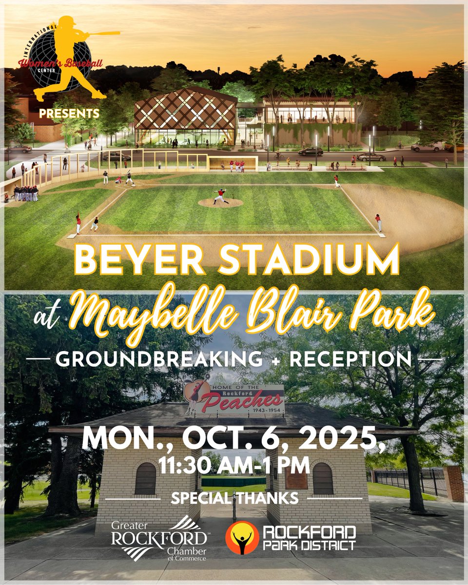 Join  the International Women’s Baseball Center (IWBC) for the historic  groundbreaking of Beyer Stadium at Maybelle Blair Park!