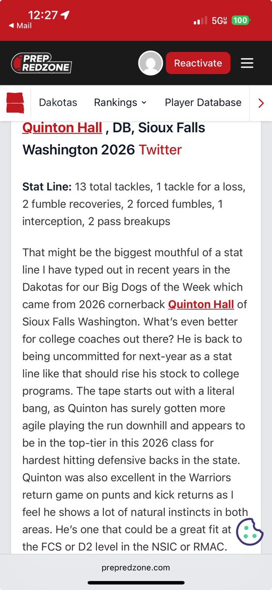 Thank you <a href="/PrepRedzoneDAK/">Prep Redzone Dakotas</a> for  the write up! <a href="/Coach_Weisman/">Kyle Weisman</a> <a href="/coach_Tgrant/">Terrance Grant</a> 
<a href="/CoachMcLin/">Marcus McLin</a> <a href="/delanefitz/">DeLane Fitzgerald</a> <a href="/CoachLueds/">Lucas Lueders</a> <a href="/CoachIsaiahR/">Isaiah Ramsey</a> <a href="/joshmanchigiah/">Josh Manchigiah</a> <a href="/MrRyan_Evans/">Ryan Evans</a>
