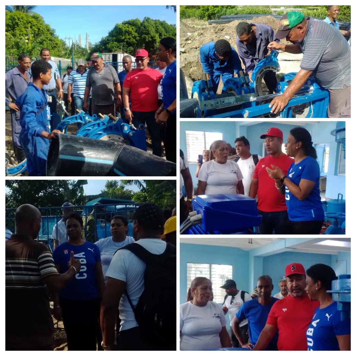InesMChapman's tweet image. Continuamos la visita a Santiago de Cuba en la  estación de bombeo El Salaíto y luego la de rebombeo Campo de tiro, ambas ya están en funcionamiento y se trabaja en su culminación.Acciones de visitas anteriores que se van cumpliendo para solucionar problemas con el abasto de agua