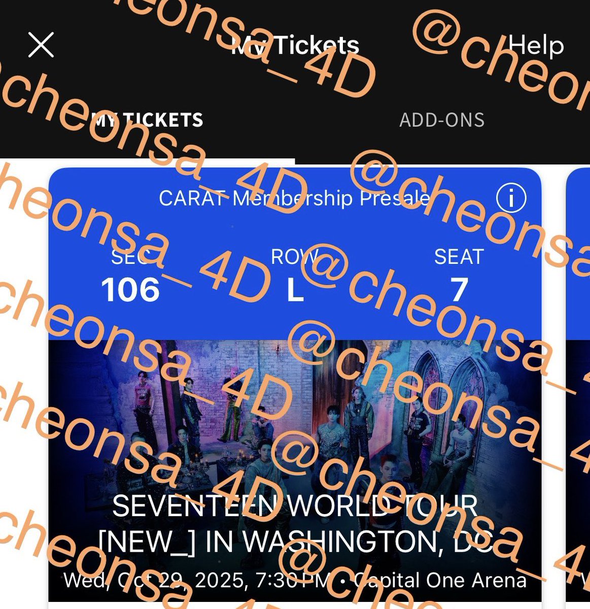 cheonsa_4D's tweet photo. WTS

2 section 100 tickets for seventeen @ capital one arena on 10/29

selling for face value (mainly just want to get these off our hands!) 

Dm me if interested pls!! https://t.co/8V9yq1NZ9S