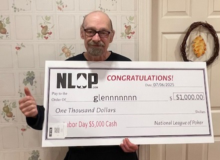 🎉 We LOVE celebrating our players’ wins! 🎉

Big congrats to glennnnnnn for snagging 2nd Place in the Labor Day $5,000 Cash Tournament 🏆💰

He outlasted 67 other players in an intense showdown to claim his spot at the top! 👏🔥

👉 Play your way to the next big win at