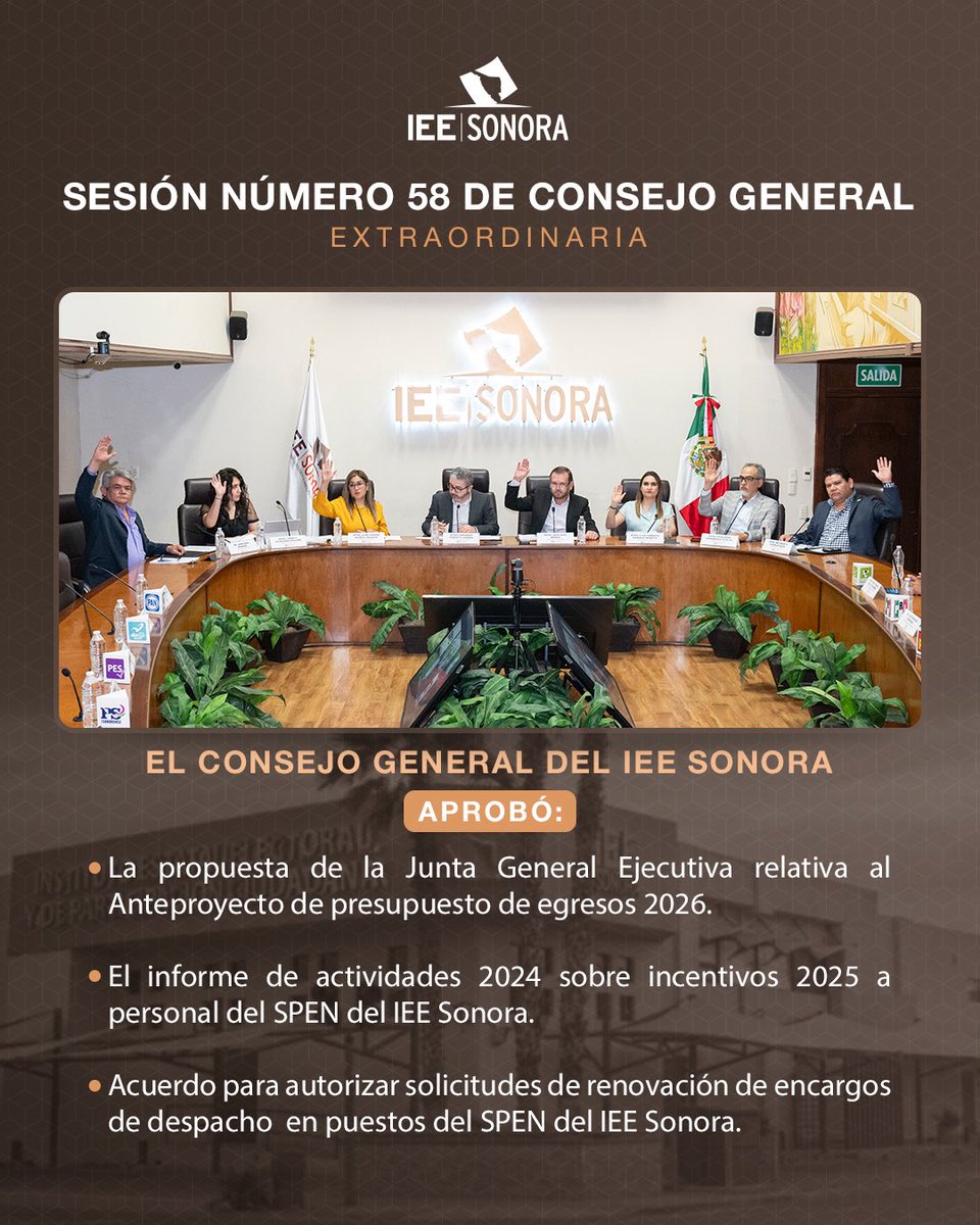 En Sesión Extraordinaria de Consejo General aprobó el día de hoy: 👇