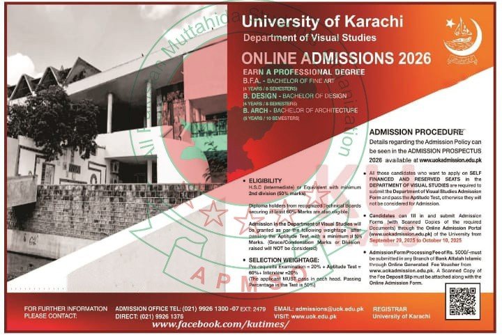 UOKAPMSO's tweet image. Unlock Your Potential at Pakistan’s Premier University — Apply Now for 2026 Admissions
#ApmsoKU #admissionsopen2025_26 #AdmissionsOpen #UoK #karachiuniverdity #APMSO_Media #kurian_students_society