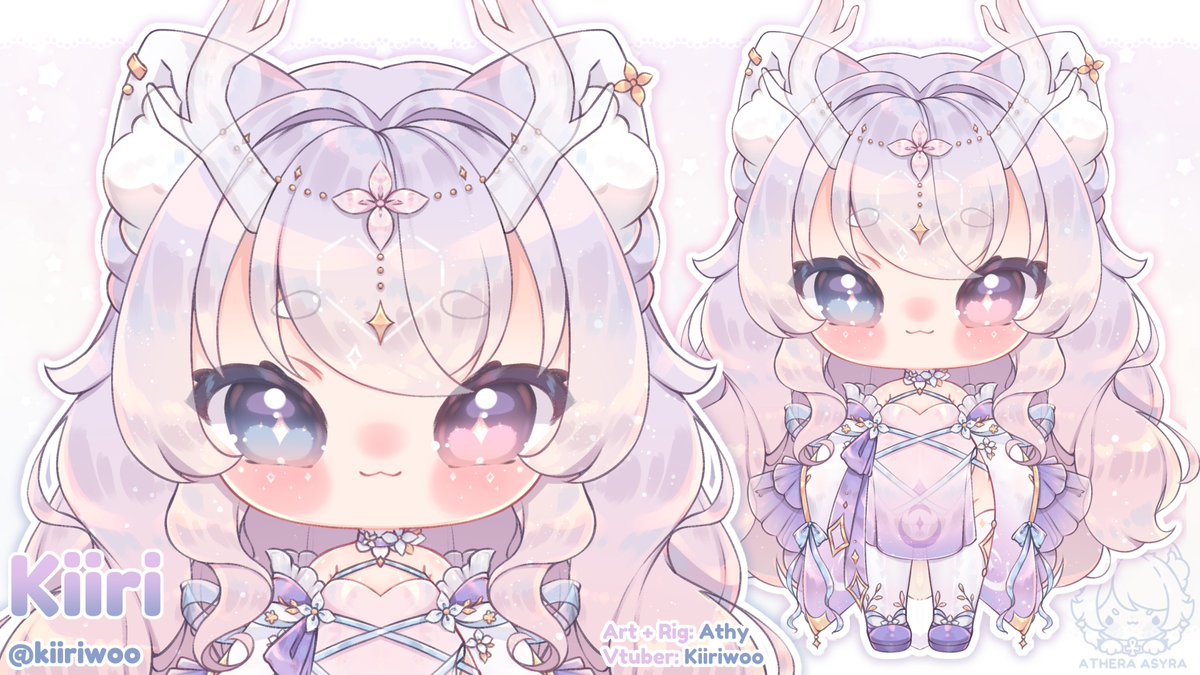 Athera_Asyra's tweet image. More cuties! All them cuties! \^0^/✨

@kiiriwoo 💜and @TheEmmaLlama 🖤chibi models!
I looove their unique designs so much! Both so different and yet so pretty!! I loved working on these! 🥺❤️❤️

#VGenComm #Chibi #vtubermodel