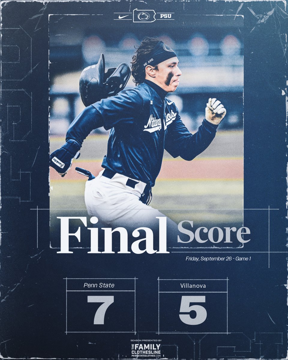Penn State Wins Game 1 tonight!

Mercado 2H, 3B, 2 RBI
Molinaro 2H, 2B, RBI, SB
McDonald 2H, 2B, RBI
Fitzgerald 1IP, 0R, 2K
Horwat/DeMell/Emmons/Anderson 1IP, 0R, 1K

Game 2 starting shortly!

#WeAre