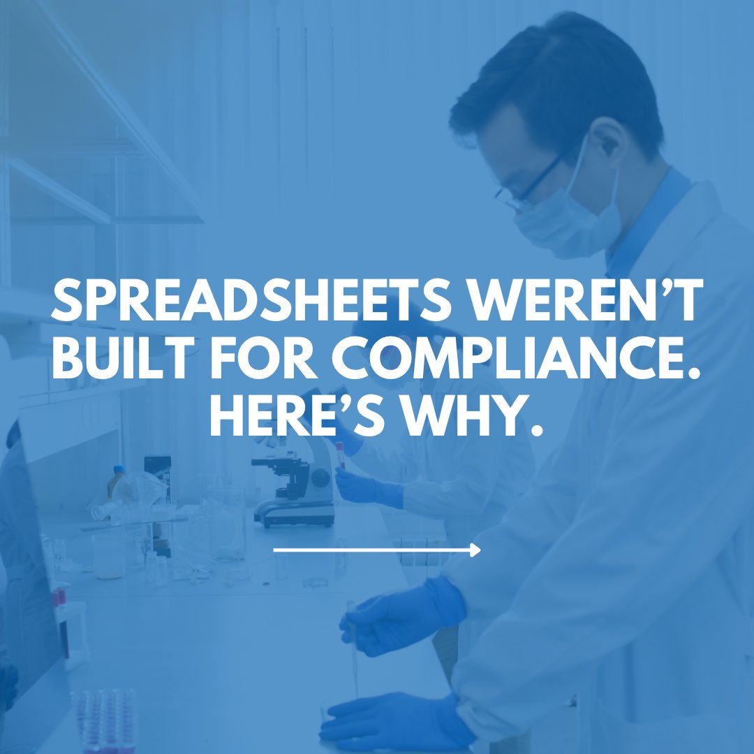 labsymplified's tweet image. Spreadsheets can track data. But compliance requires accountability, reminders, version control, and audit control.

That&apos;s why labs choose Lab Symplified.

Visit labsymplified.com to see how to make compliance simple.