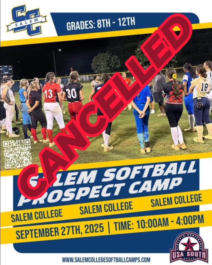 Due to the forecasted weather, we have canceled the prospect camp for tomorrow. If you have signed up, we will be contacting you sometime today. Don't miss out on our fall 2025 camps, so sign up and get your spot.