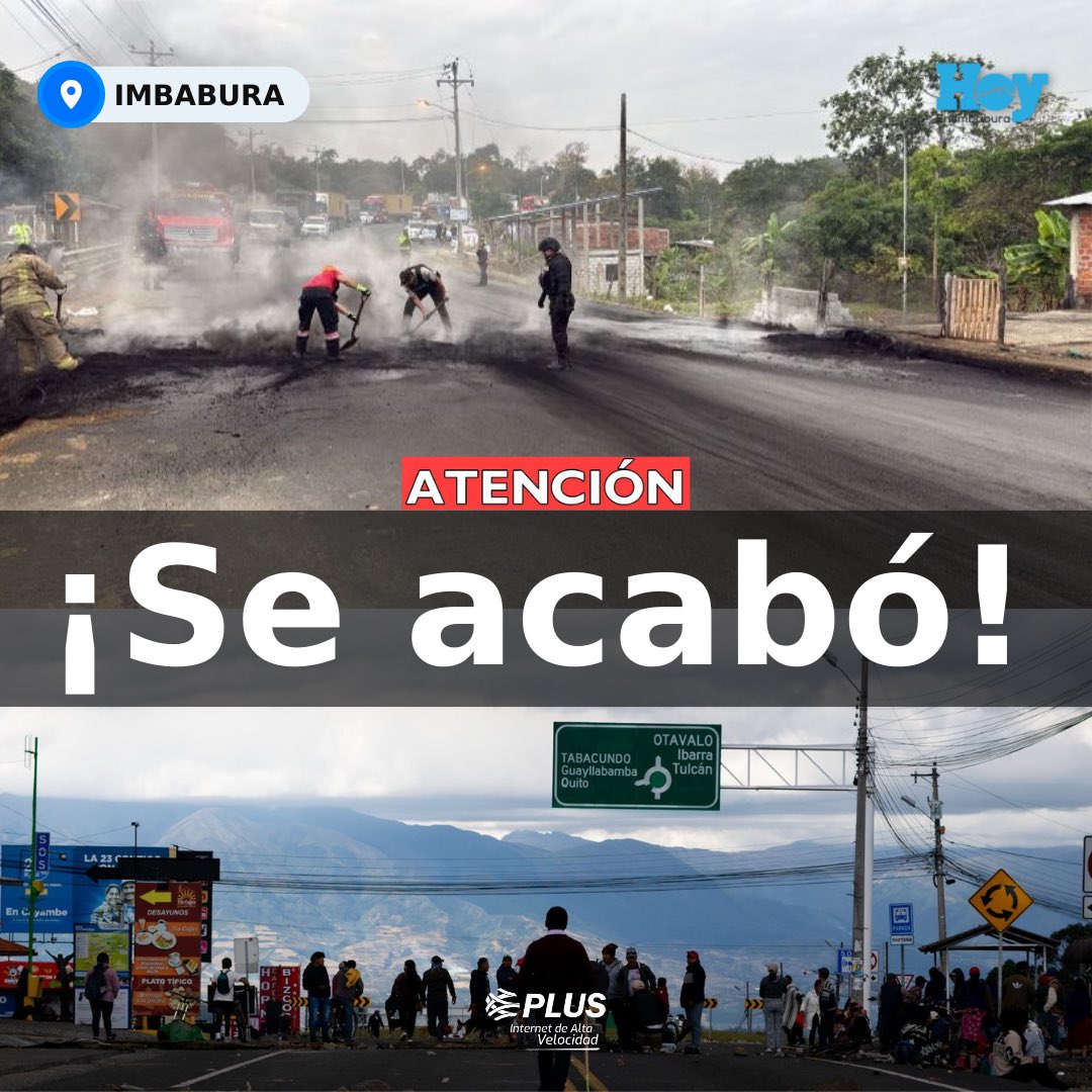 #URGENTE | Desde este sábado 27 de septiembre, 09h00, se levantan las paralizaciones en #Cayambe, #Pedro Moncayo y #Otavalo.La #Conaie convoca a una marcha hacia la Y del Cajas y anuncia que en 15 días podría retomar nuevas medidas.

📌Mañana habrá asamblea en la Y del Cajas con