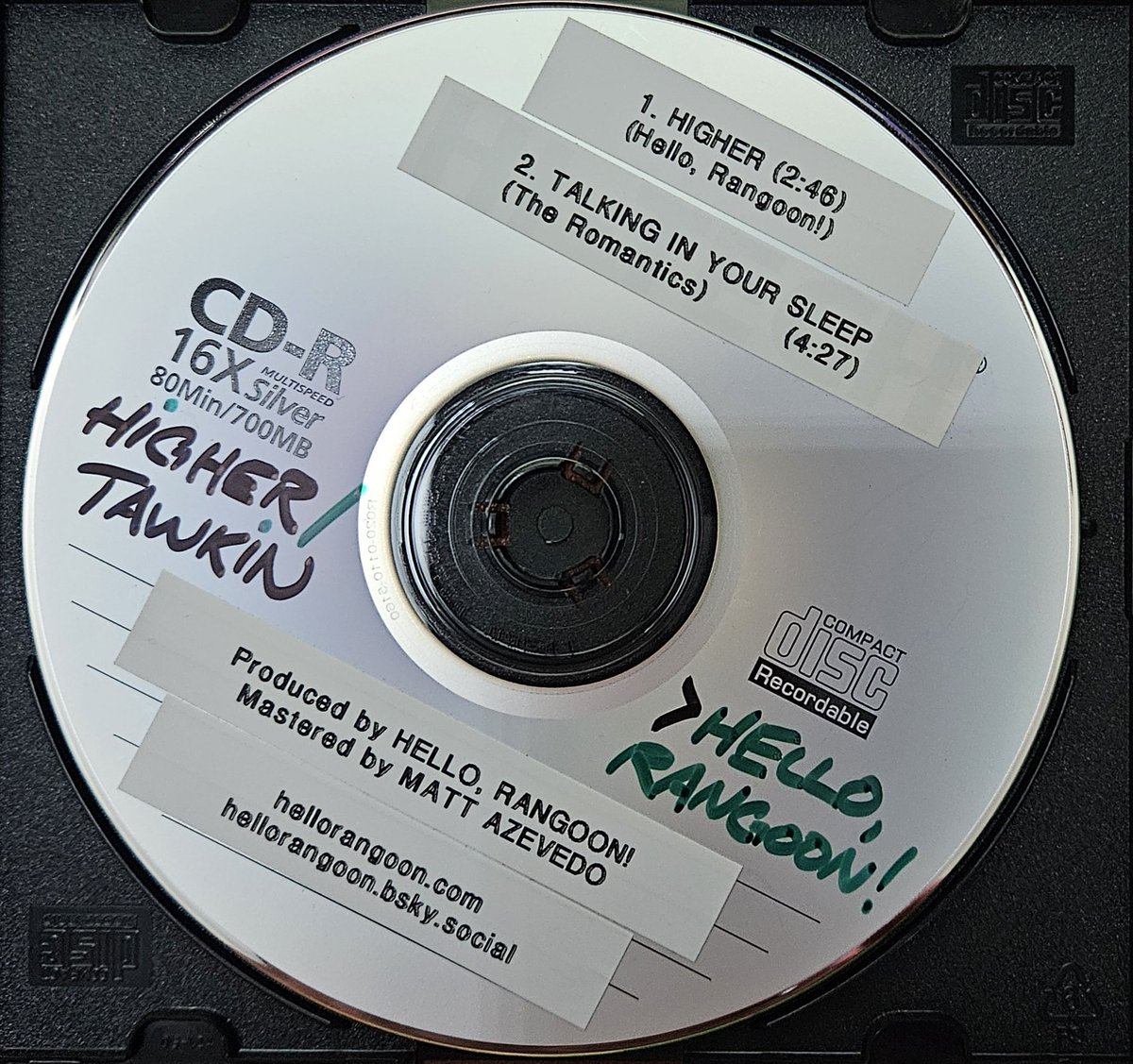 Now available: Handmade CD-Rs of our debut single.

hellorangoon.bandcamp.com/album/higher-t…