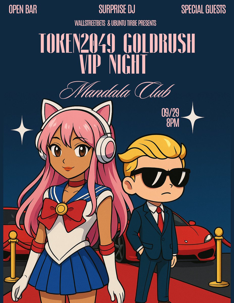 Who's going to be at token2049?

Excited to be hosting this sick event with <a href="/wallstreetbets/">wallstreetbets</a> 

• Open bar
• Surprise performance
• Special guests

Got a few spots left, rsvp below