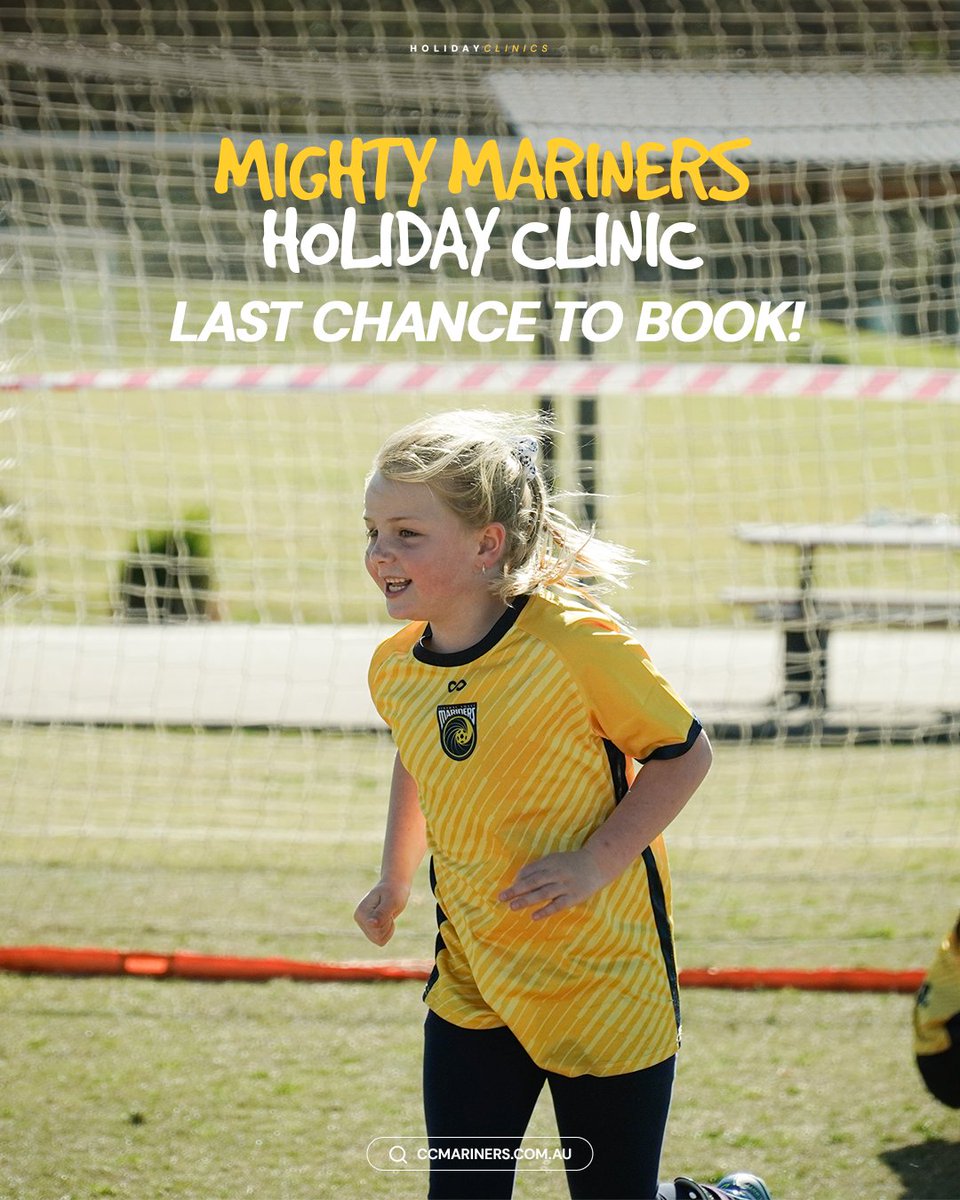 CCMariners's tweet image. 🚨 LAST CHANCE! Our Mighty Mariner Holiday Clinics kick-off tomorrow morning!
Book tonight and don’t miss the first session ⚽️
👉 bit.ly/3VVMNLf
#CCMFC