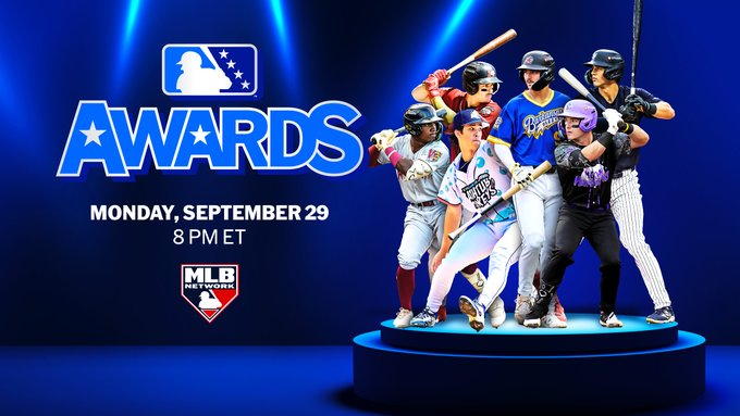 MiLB Awards logo
MONDAY, SEPTEMBER 29
8 PM ET
MLB Network logo
Collage of prospects on blue background

