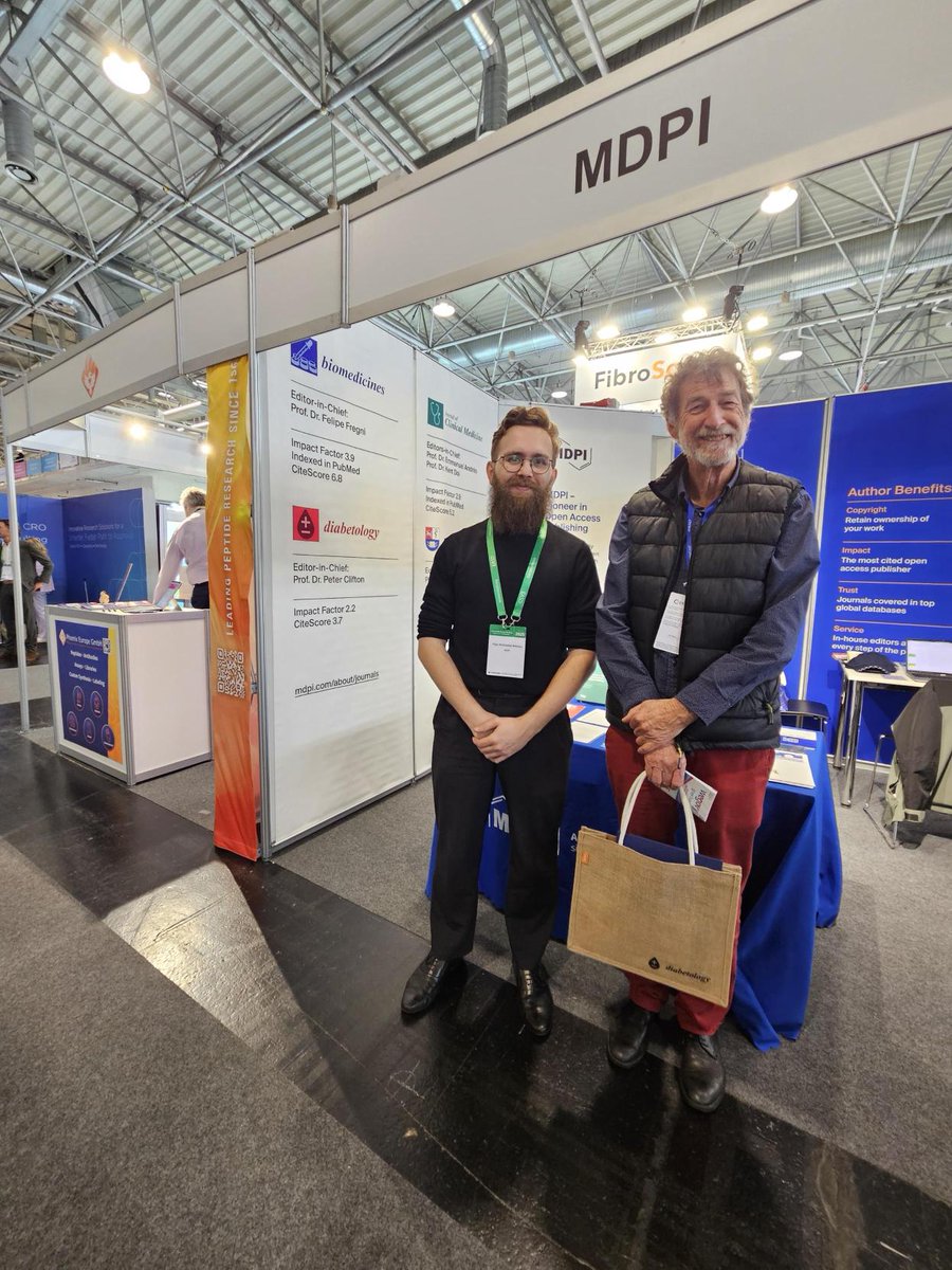 Last week, we had the chance to talk to different researchers about Diabetology and other MDPI journals at EASD2025 in Wien. Our Editorial Board Members, Bogdan Timar and Shazli Azmi, and our Editor in Chief, Peter Clifton, came to visit us.