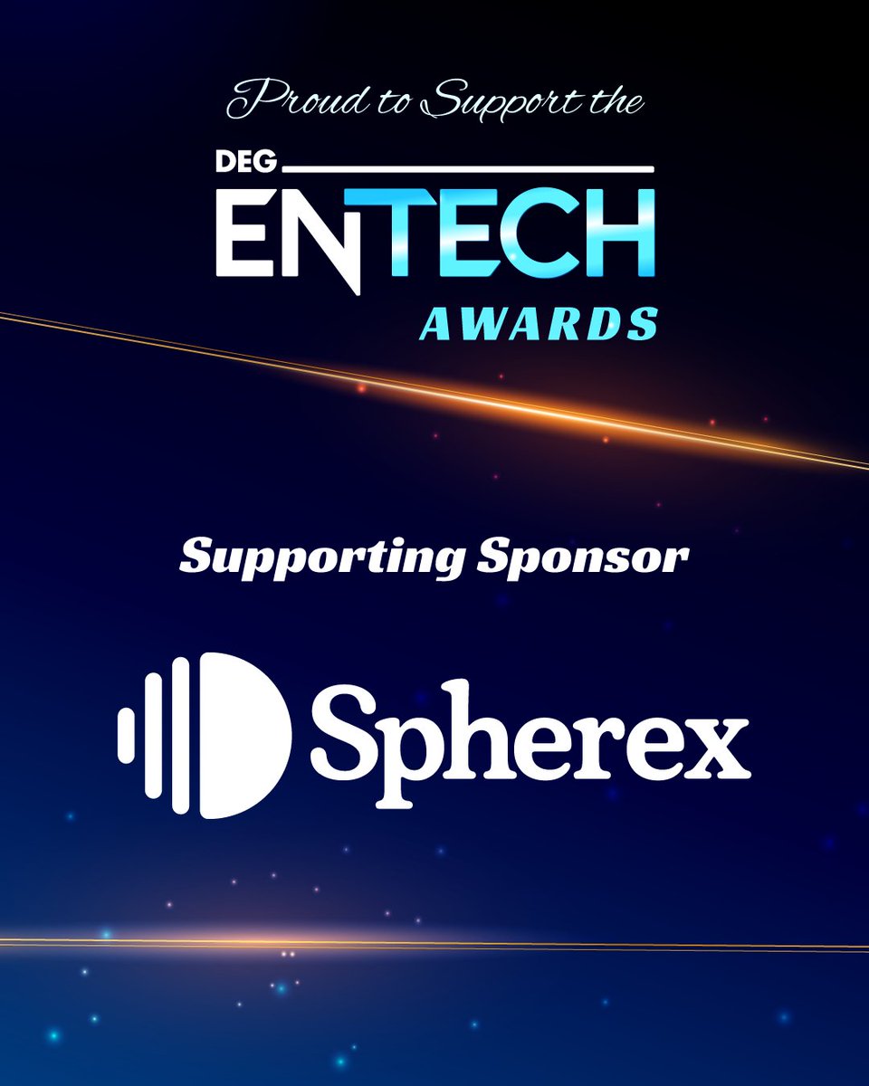SpherexOfficial's tweet image. Spherex is pleased to be a sponsor of this year&apos;s DEG EnTech Awards, taking place on October 7th in L.A. #SpherexOfficial #DEGEnTech