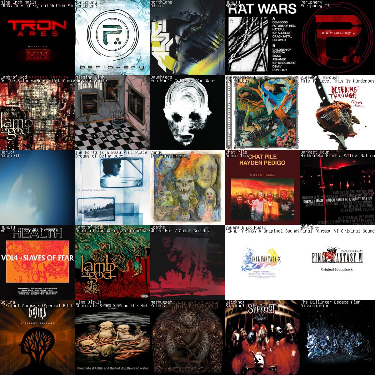5x5. Lots of Heavy Rock and Hard Metal