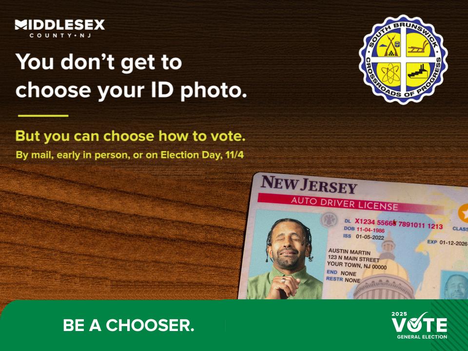 Visit the South Brunswick homepage under News &amp; Notifications OR go directly to 👉 southbrunswicknj.gov/clerk/voting-e… for voting &amp; election details.