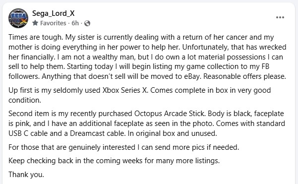 We have started a fundraiser to help our brother &amp; friend Mel (Sega Lord X) &amp; his family.
Mel's sister is battling cancer again, and his mom has gone broke doing all she can to fight it. He did NOT ask us to do this, but we have to help our brother out! ♥
paypal.com/donate?campaig…