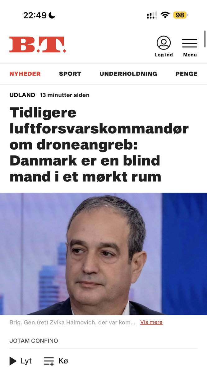 Jeg har interviewet en tidligere kommandør i det israelske luftforsvar om dronerne i Danmark. Han påpeger flere ting.

1: De danske myndigheder fortæller ikke befolkningen hele sandheden. 

2: Det er ikke et spørgsmål om hvis men hvornår der kommer et nyt angreb.

3: Man kan