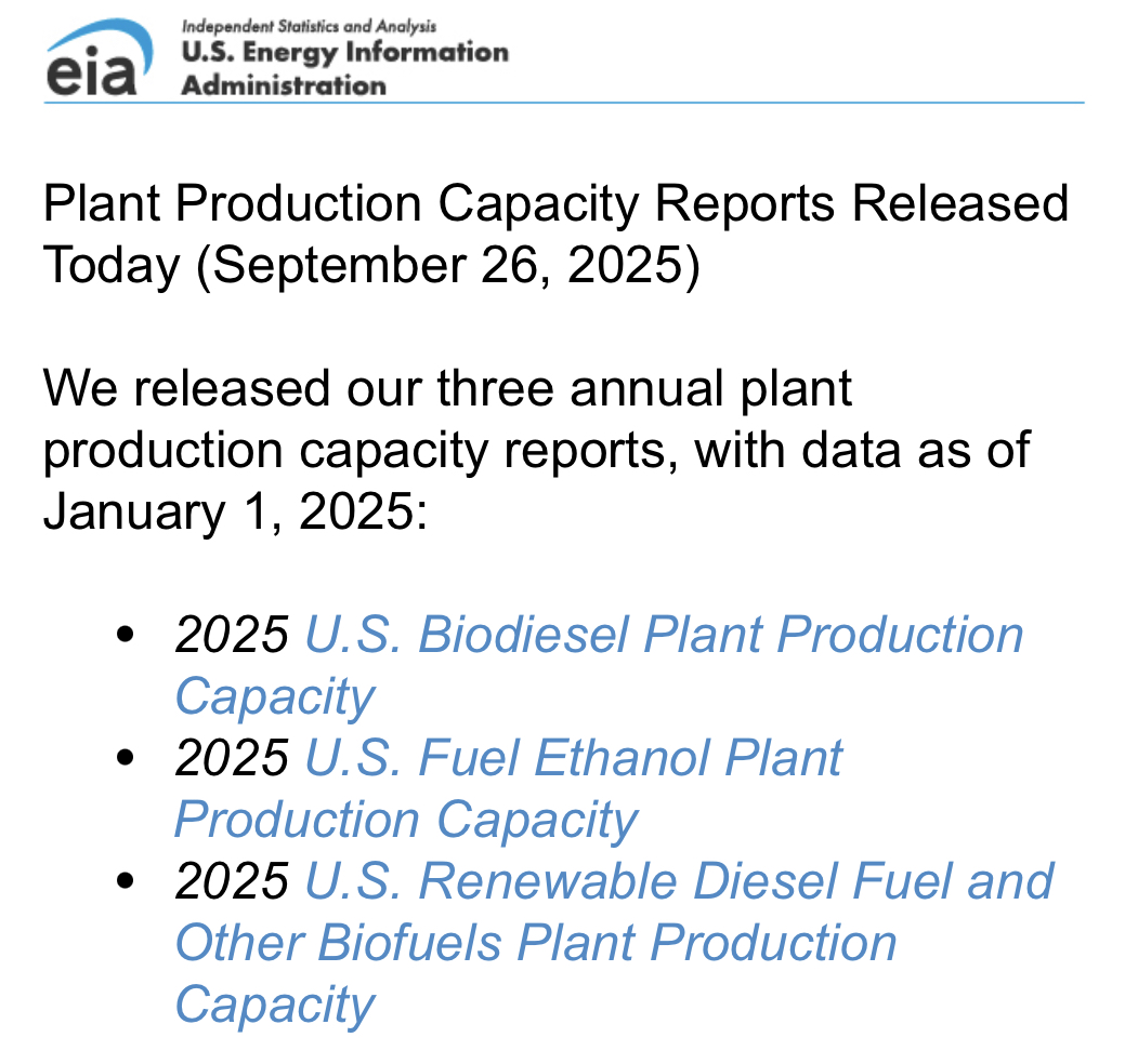 biofuelslaw's tweet image. EIA’s annual #biofuel plant databases are now available. #ethanol #biodiesel #renewablediesel