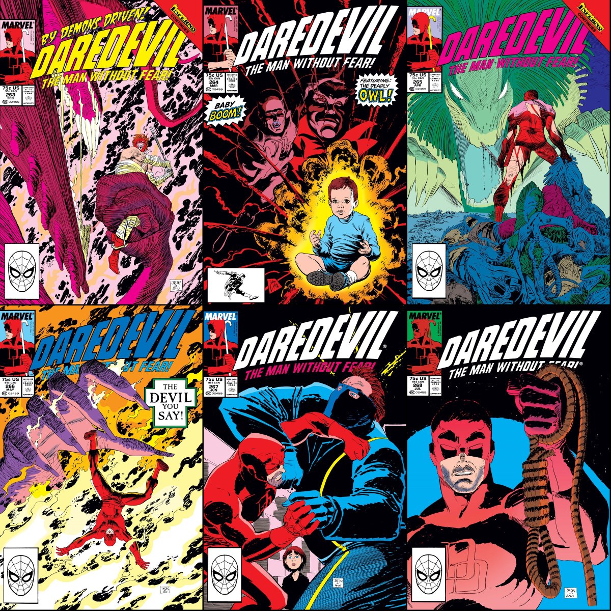 Daredevil #263-268 cover dated February-July 1989.