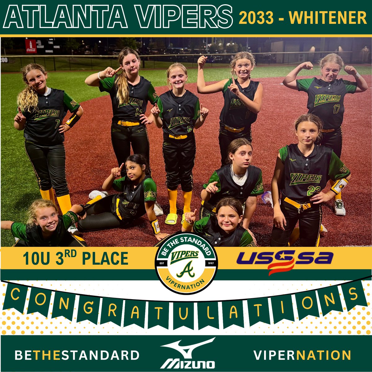 The Atlanta Vipers 2033 - Whitener hit the field with purpose, every player, every inning, no subs, no flex. Pure team development. They battled all weekend &amp; brought home 3rd place. New faces, same high standard. Let’s go, Vipers! #BeTheStandard 

<a href="/ExtraInningSB/">EXTRA INNING SOFTBALL</a> <a href="/LineDsoftball/">Line Drive Media</a>