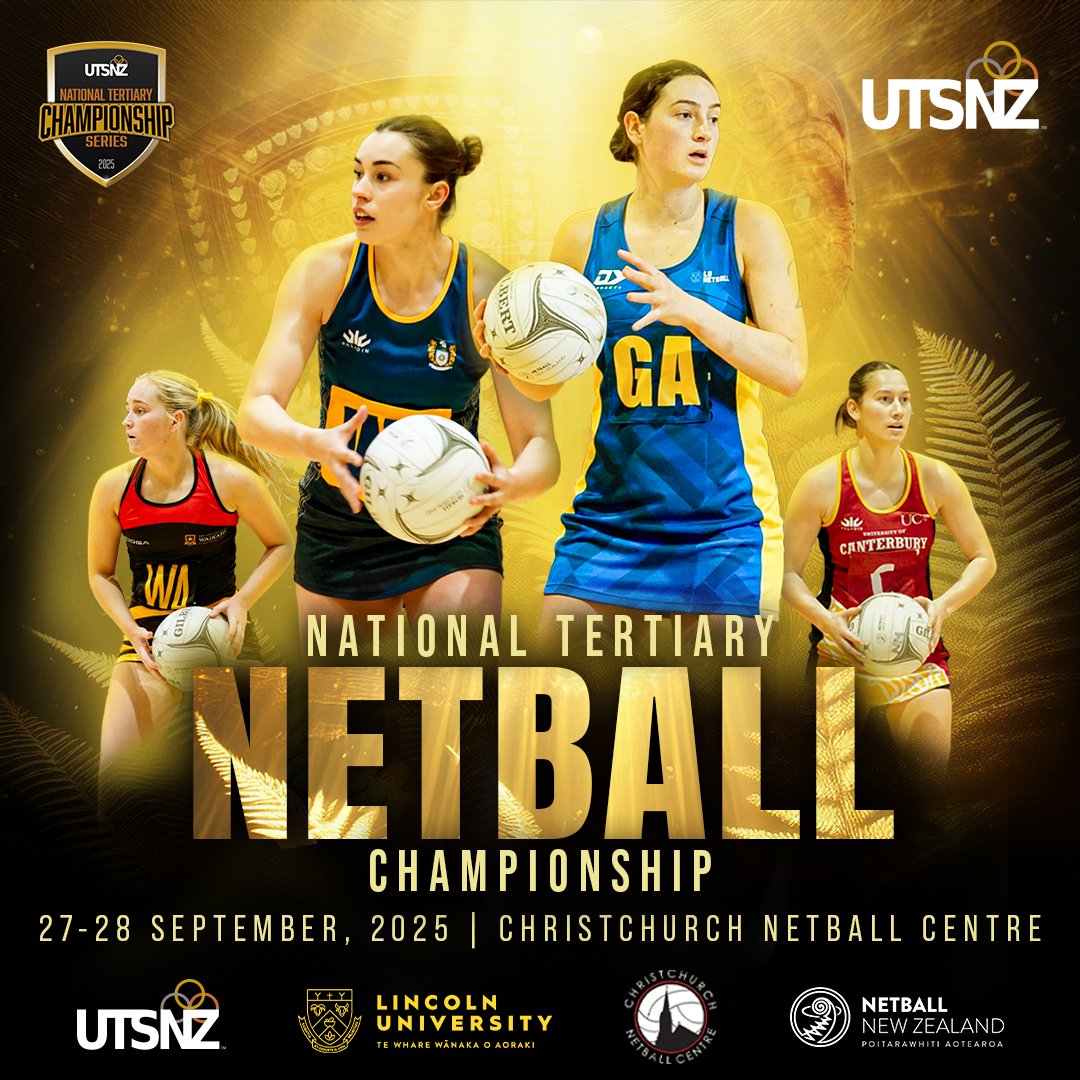 The #utsnz Netball championships start today. Its the final event in the National Tertiary Championship Series. Competition is fierce as universities strive to win the Overall National Tertiary Championship Shield and the Te Kaitiaki Spirit Award #WeAreOceania #universitysport