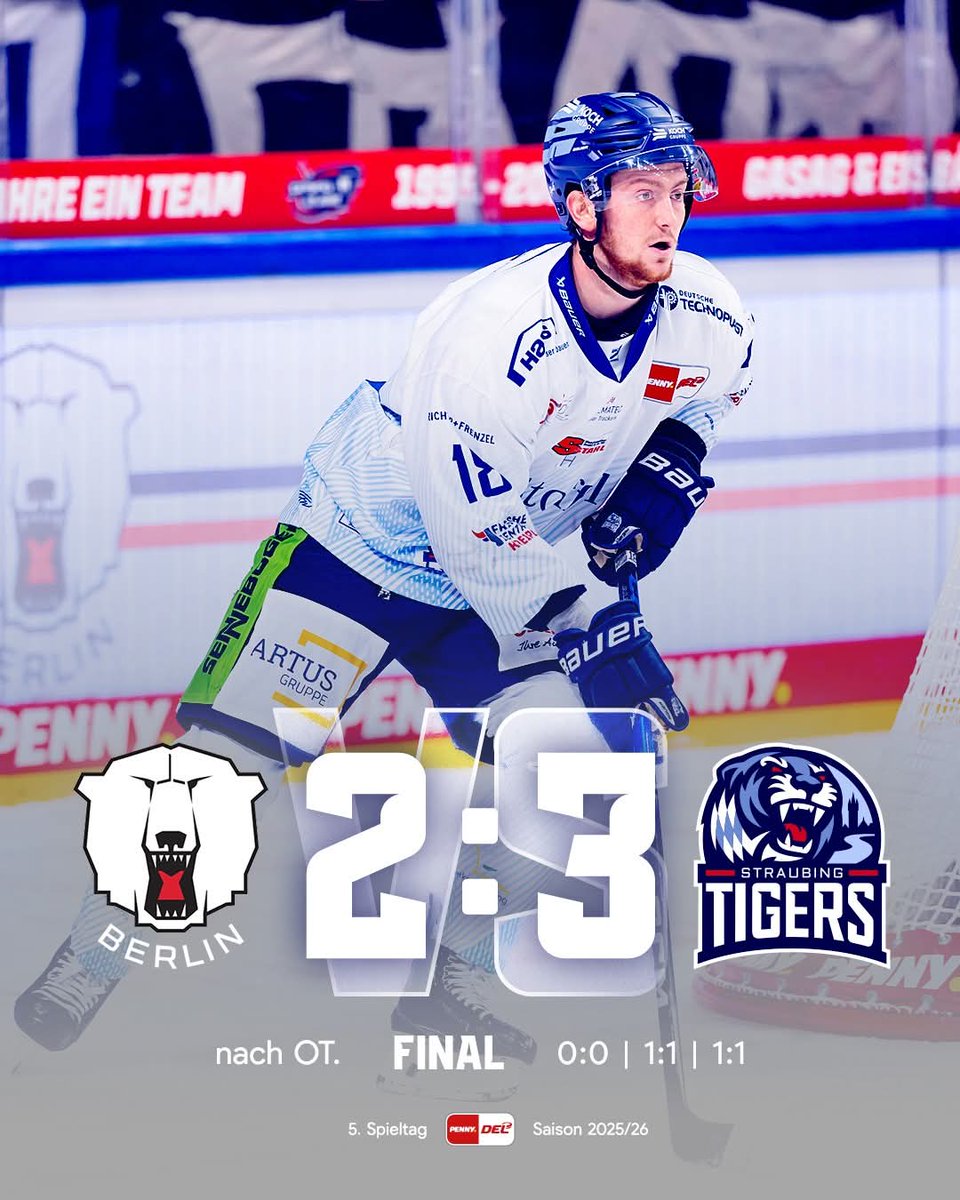 🟦 A U S W Ä R T S S I E G ⬜

Ausrufezeichen in der Hauptstadt! 🐯💪

Fleischer schießt uns 14 Sekunden vor Spielende in die Overtime, dann sichert uns Halloran den Zusatzpunkt!

#tigershockey