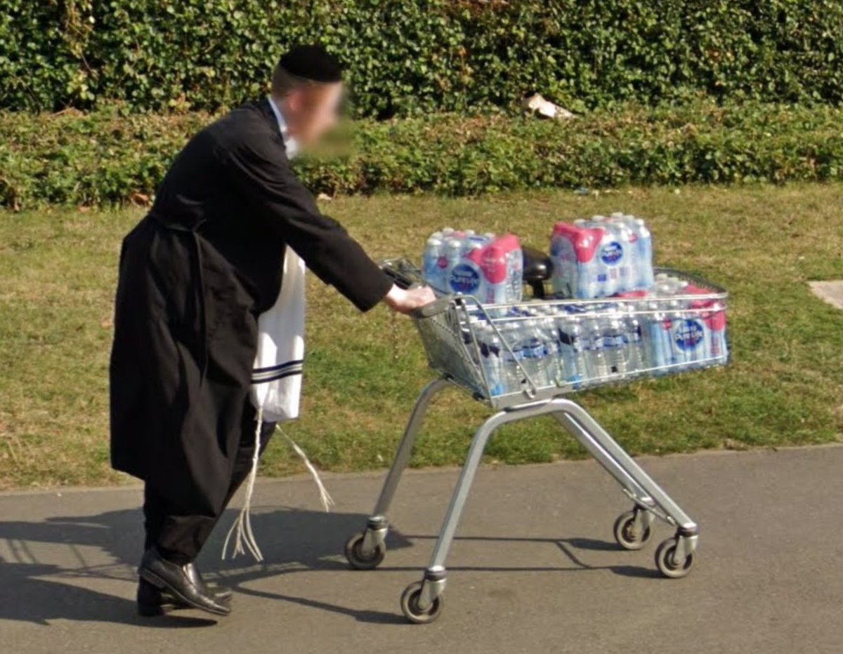 PCSX0's tweet image. Jew steals shopping cart in London