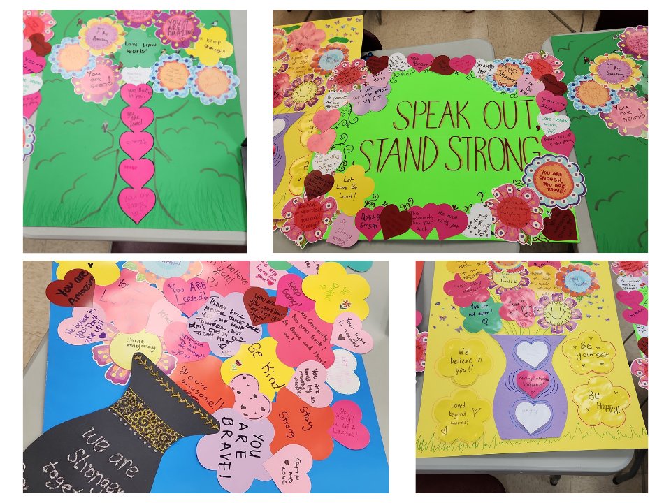 🌟 South Brunswick students created uplifting posters for the upcoming Domestic Violence Awareness Walk 💜 Join us Oct. 26, 1–3 PM at the SB Senior Center. Register 👉 forms.gle/BdcmcrWR1e28L6… #CommunityInAction #DVAM