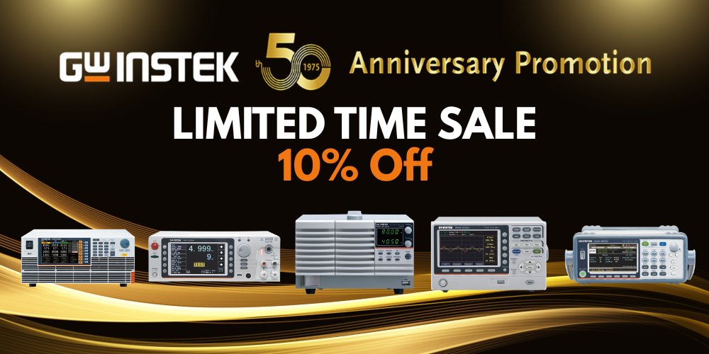 TestEquipDepot's tweet image. 50 Years of Power with Instek: Save 10%
Celebrate our anniversary with special savings on power products.- mailchi.mp/testequipmentd…