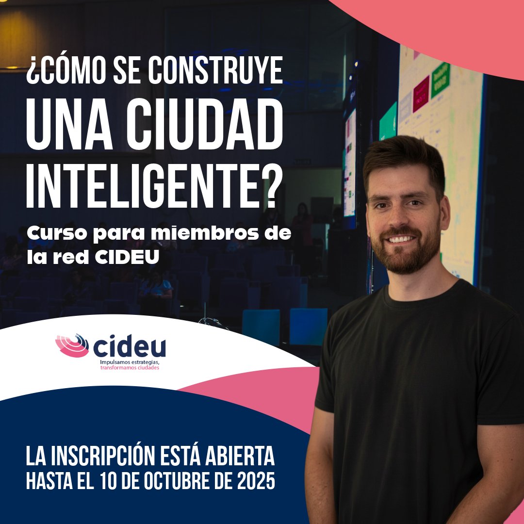 🚀 El 20/10 comienza mi curso “Ciudad Inteligente y Transformación Digital” en @CIDEU_org
🌍 Dirigido a representantes de ciudades que apuestan por la innovación, la #TransformaciónDigital y la #GobernanzaAbierta.
⏳ Inscripciones abiertas hasta el 10/10
cideu.org/curso/ciudad_i…
