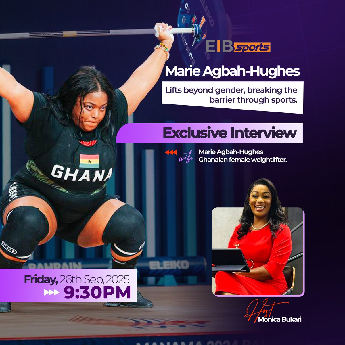 Catch Marie Agbah-Hughes's interview at 9:30pm...

#GHOneNews #EIBNetwork
#GHOneTV #NewsAlert
#EIBSports