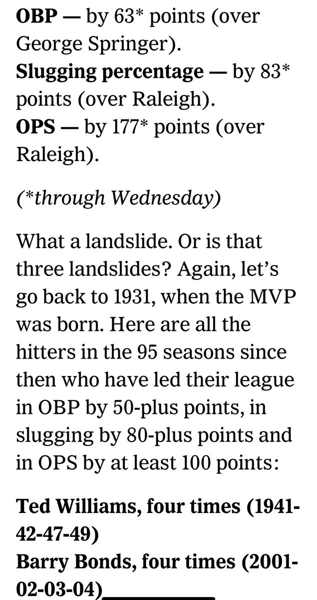 The ultimate Judge MVP argument just dropped. (From Jayson Stark's recent piece.)