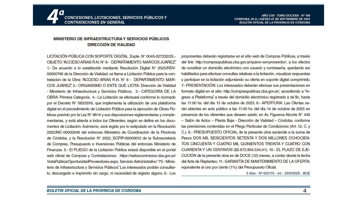 💪 Después de más de 50 años reclamando por el cruce en el acceso a la localidad de Arias sobre Ruta N°8, por fin se llama a licitación pública a través del <a href="/MinSPcba/">Ministerio de Infraestructura y Servicios Públicos</a>

👉 Sabemos que nuestros reclamos son escuchados, por eso seguiremos reclamando para que estas obras lleguen a