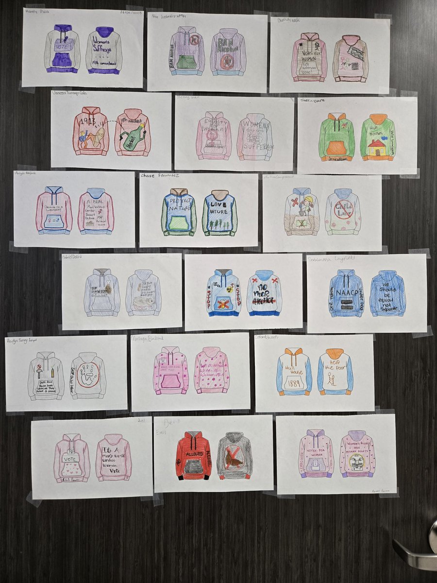 MrsLeeHistory's tweet image. Fun Friday! Played Headbanz to review the Progressive Era and then designed historical hoodies to promote a reform. #historyclass #funfriday #teacherlife #ushistory