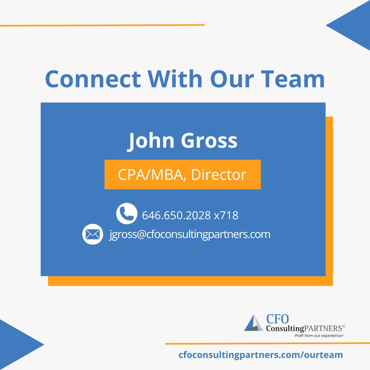 CFOConsulting_'s tweet image. Meet John Gross, CPA/MBA and Director in our Tech Practice. With 30+ years of experience, John has led IPO readiness, M&amp;amp;A, and finance for high-growth firms like FactSet, PepsiCo &amp;amp; more.

Learn more: cfoconsultingpartners.com/our-team/#john…  

#TechnologyFinance #MAAdvisory #CFOConsultingPartners